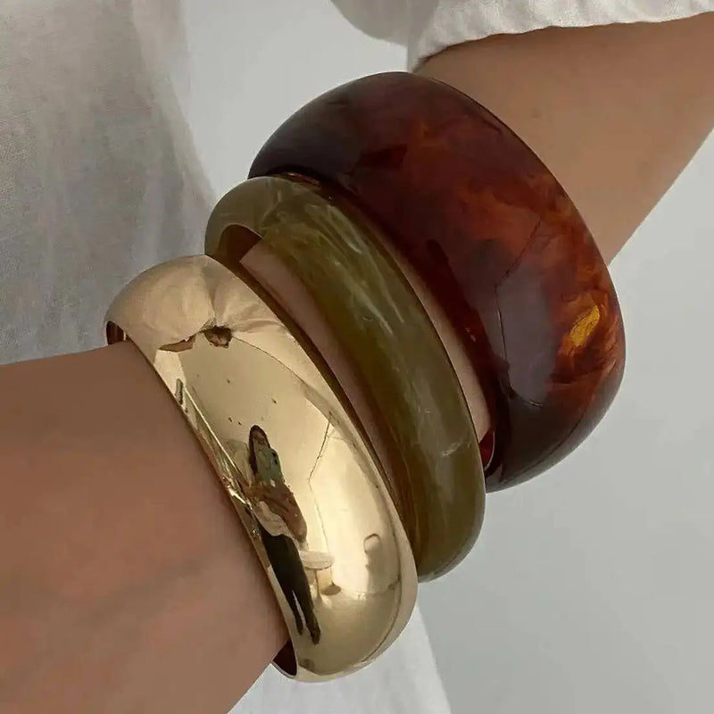 Boho Chunky Stackable Resin Bangles