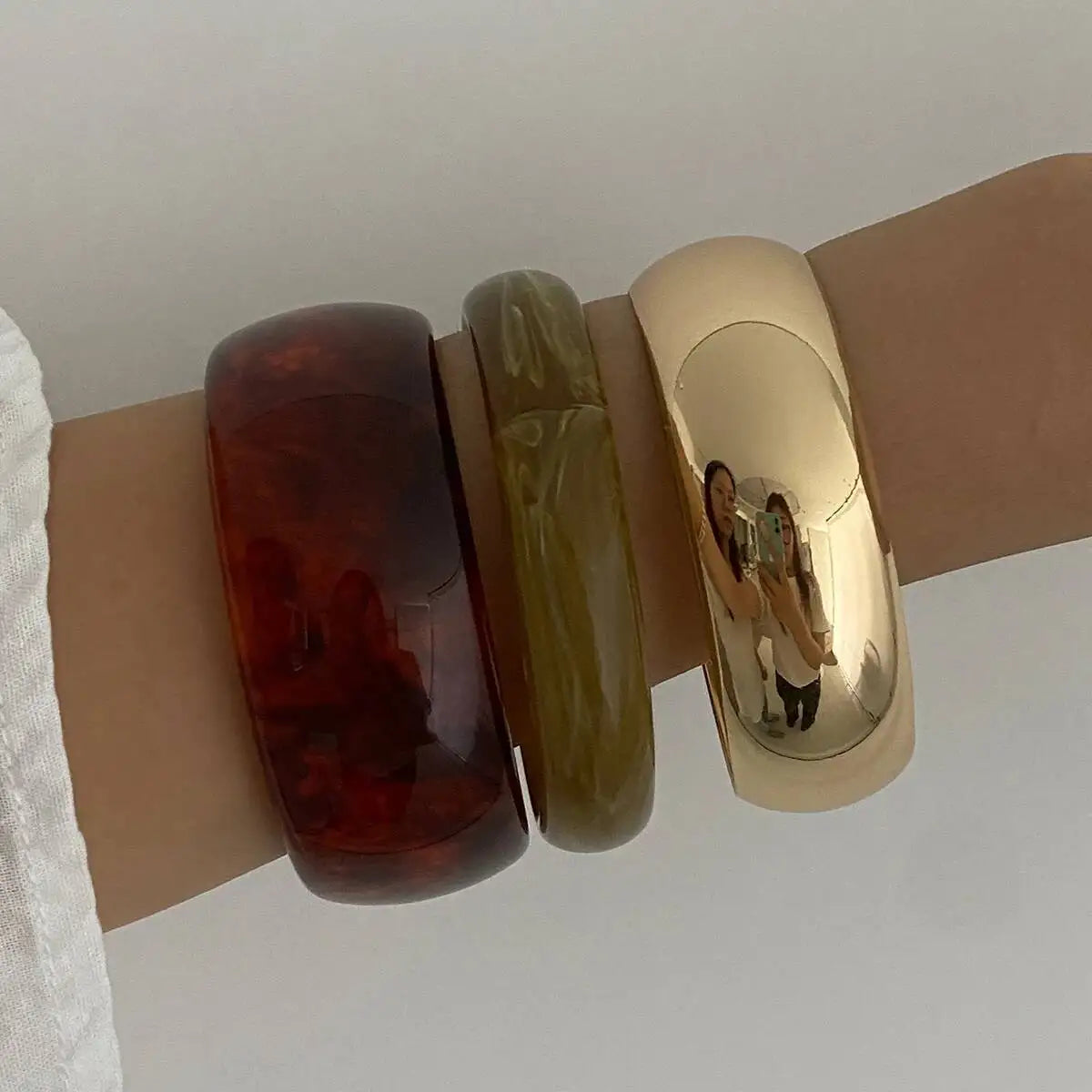 Boho Chunky Stackable Resin Bangles