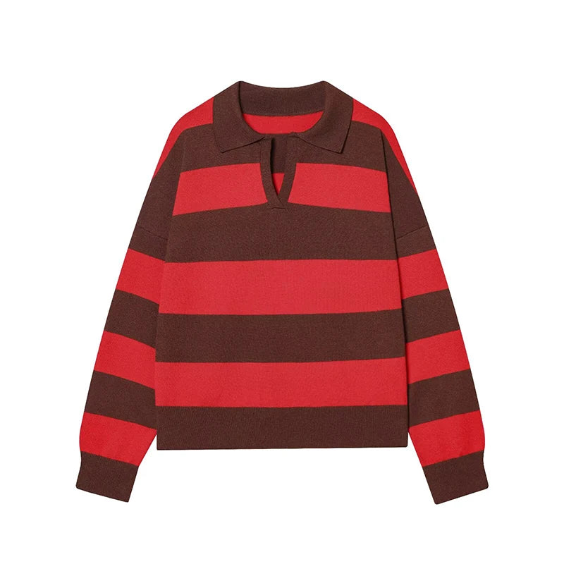 Sienna Striped Polo Knit Sweater