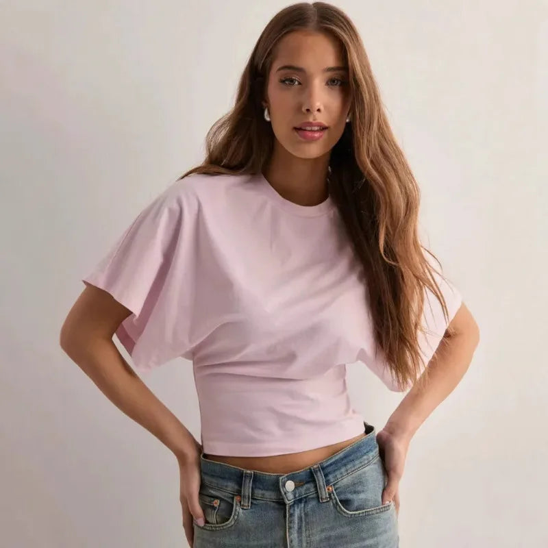 Zoey Ruched Cropped Tee