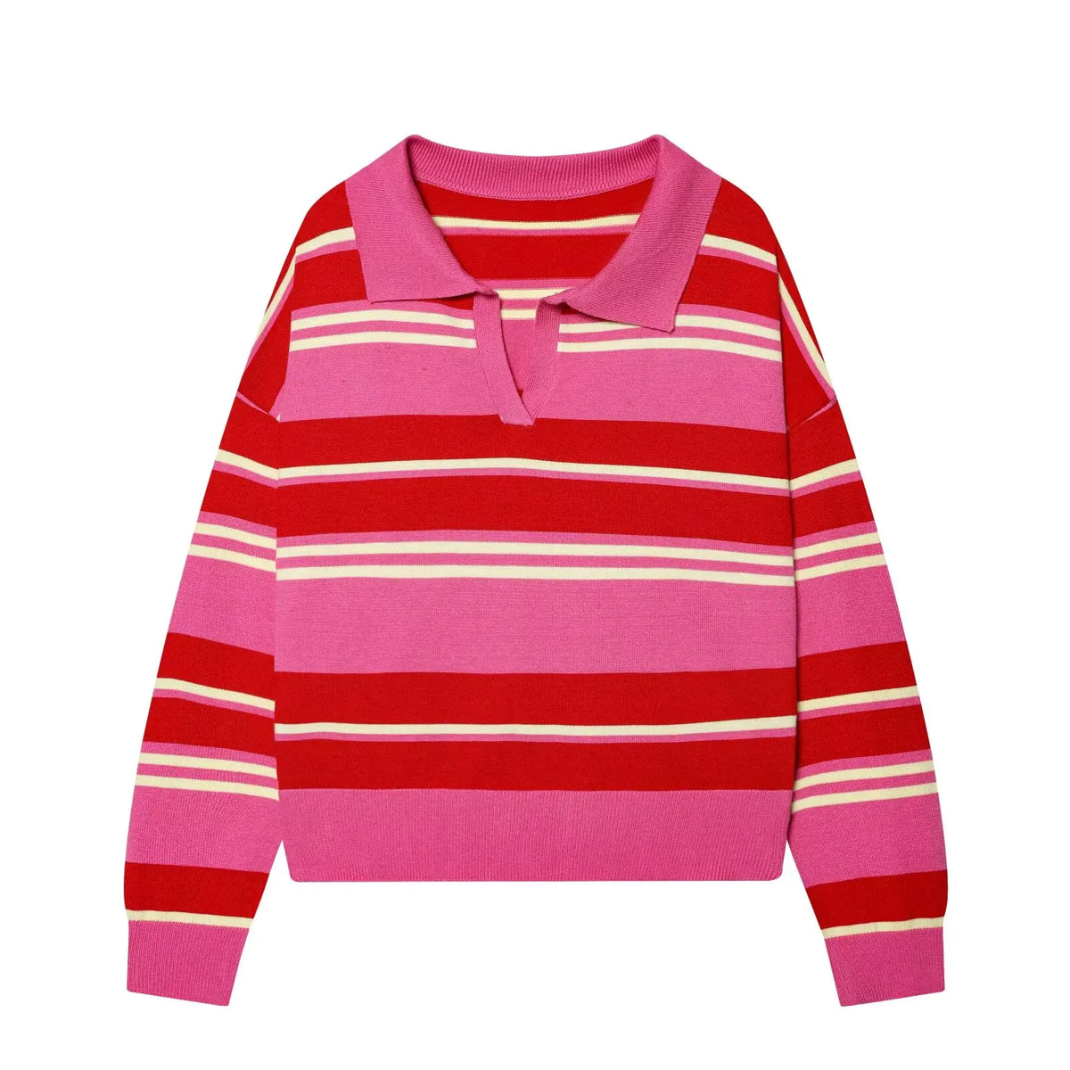 Sienna Striped Polo Knit Sweater