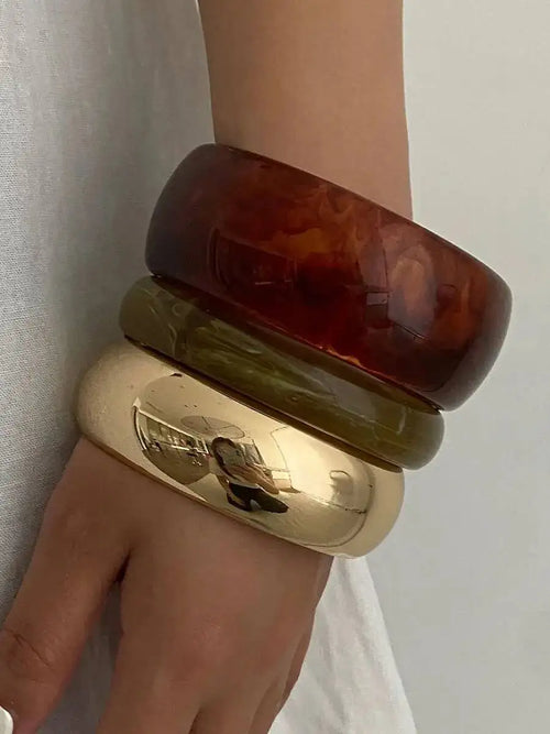 Boho Chunky Stackable Resin Bangles