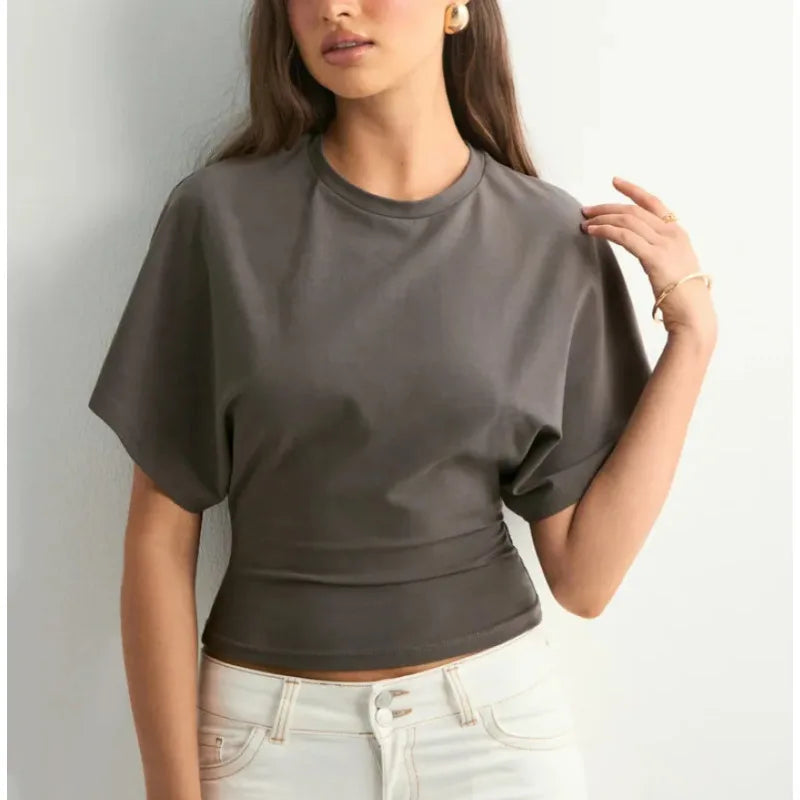Zoey Ruched Cropped Tee