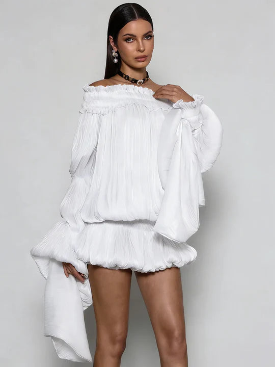 Salyxen Off-Shoulder Ruched Dress Set