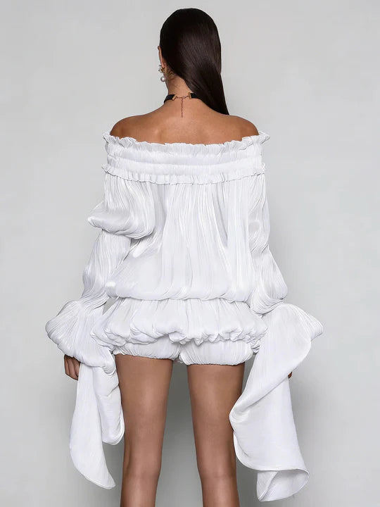 Salyxen Off-Shoulder Ruched Dress Set